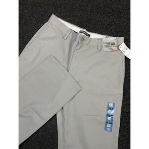 New Dockers Pants Men's 32x30 Gray Easy Khaki Flat Front Straight Fit Casual
